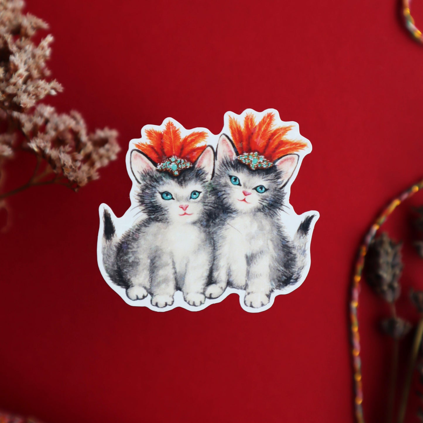 Holographic Cabaret Kittens Sticker